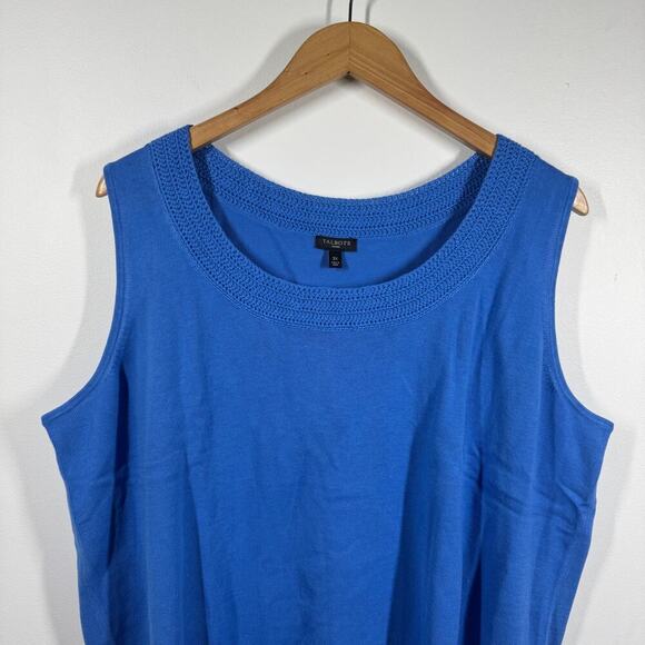 Talbots Top Women 3X Blue Plus Size Sweater Vest Spring Knit Preppy Minimal - Picture 2 of 8